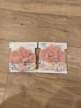 NWT Carters baby girl 2 piece floral headwraps set‎ NWT - 2 Packs